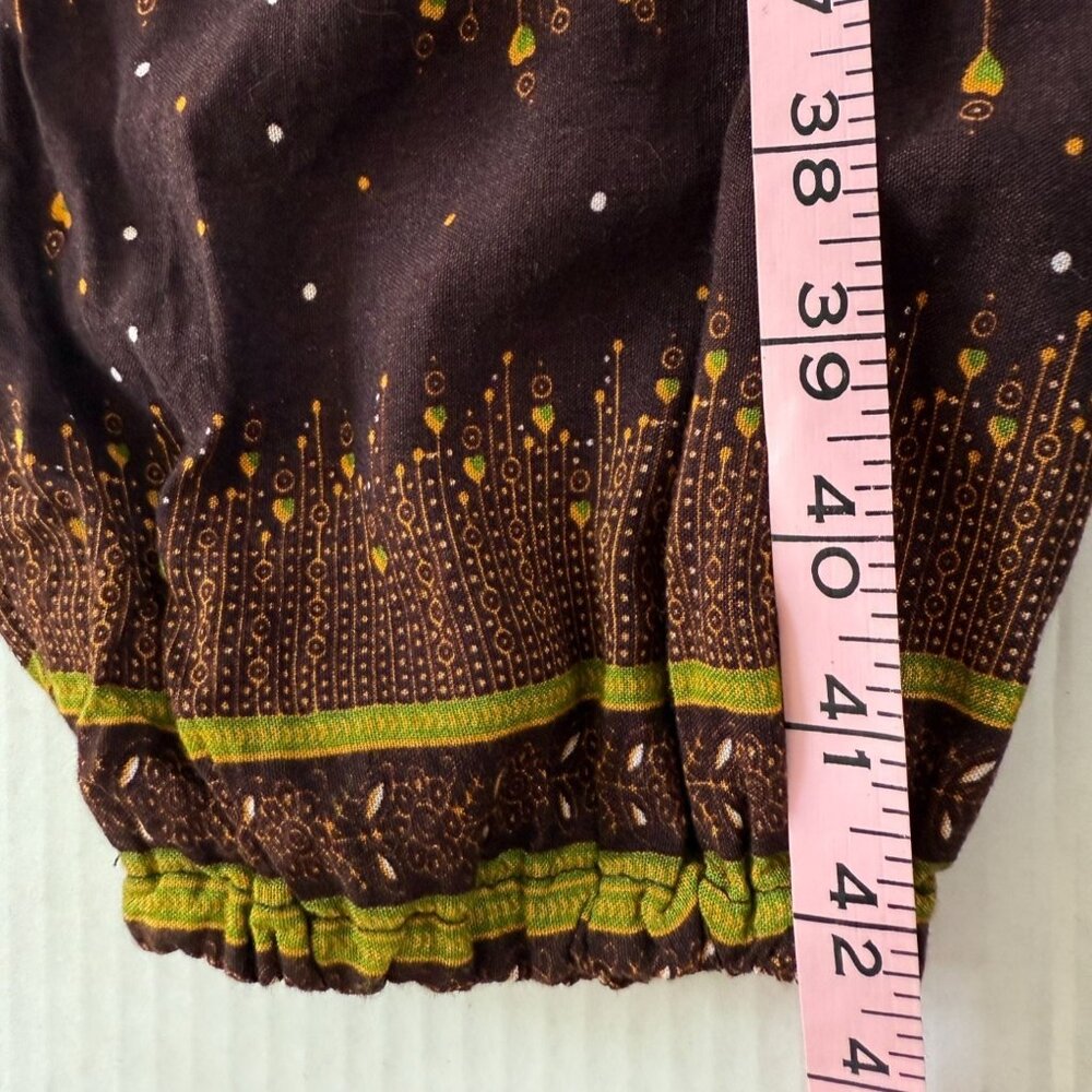 Bangkok Pants Smocked Waist Rayon Harem Pants One Size Boho Festival Yoga Travel - Picture 5 of 9